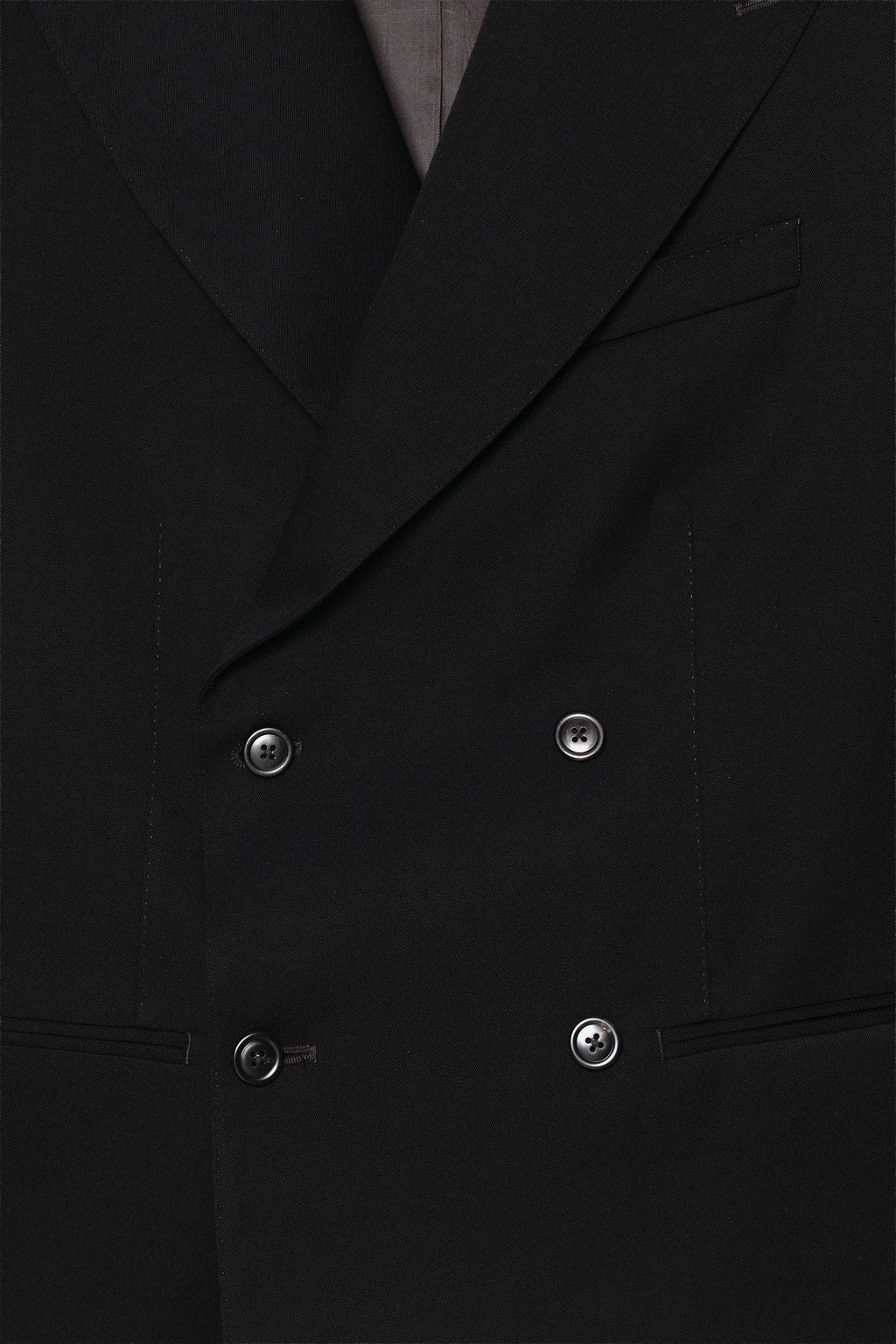 Cropped Fit 100% Wool Suit Blazer - Black