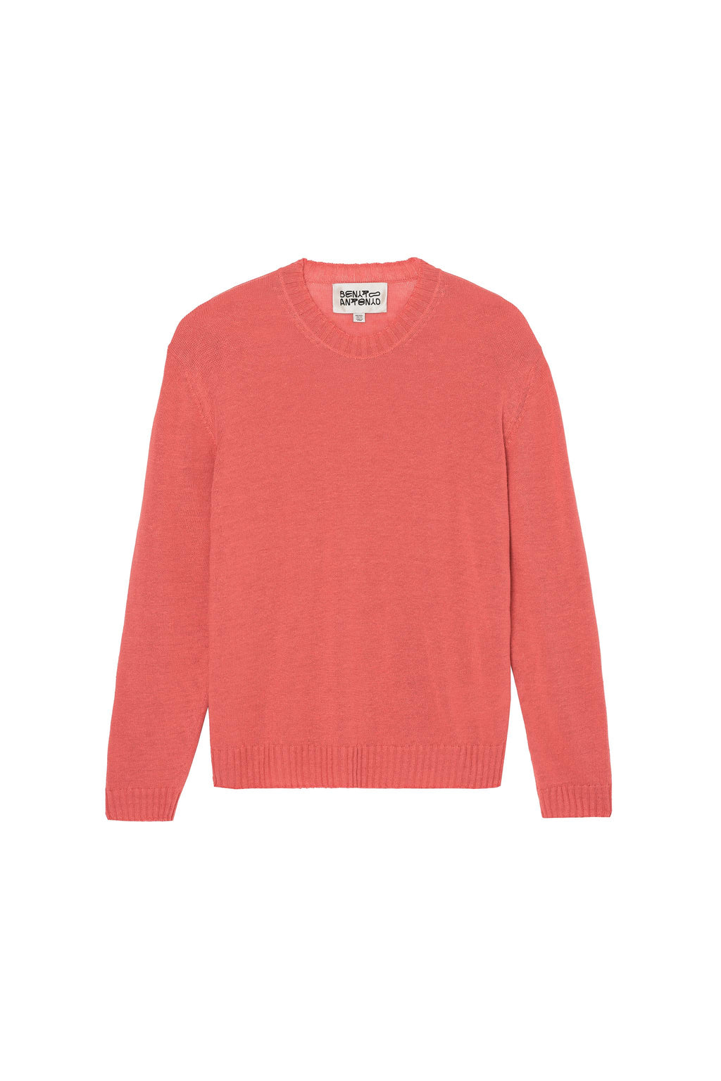 Relaxed Fit 100% Linen Jumper - Coral