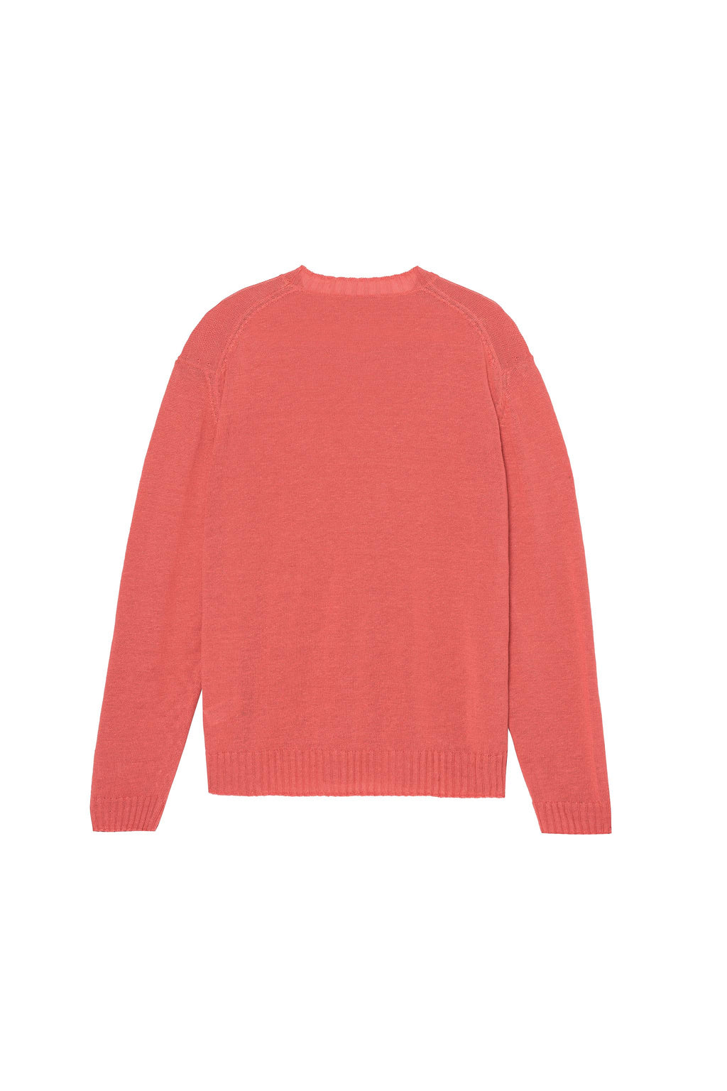 Relaxed Fit 100% Linen Jumper - Coral