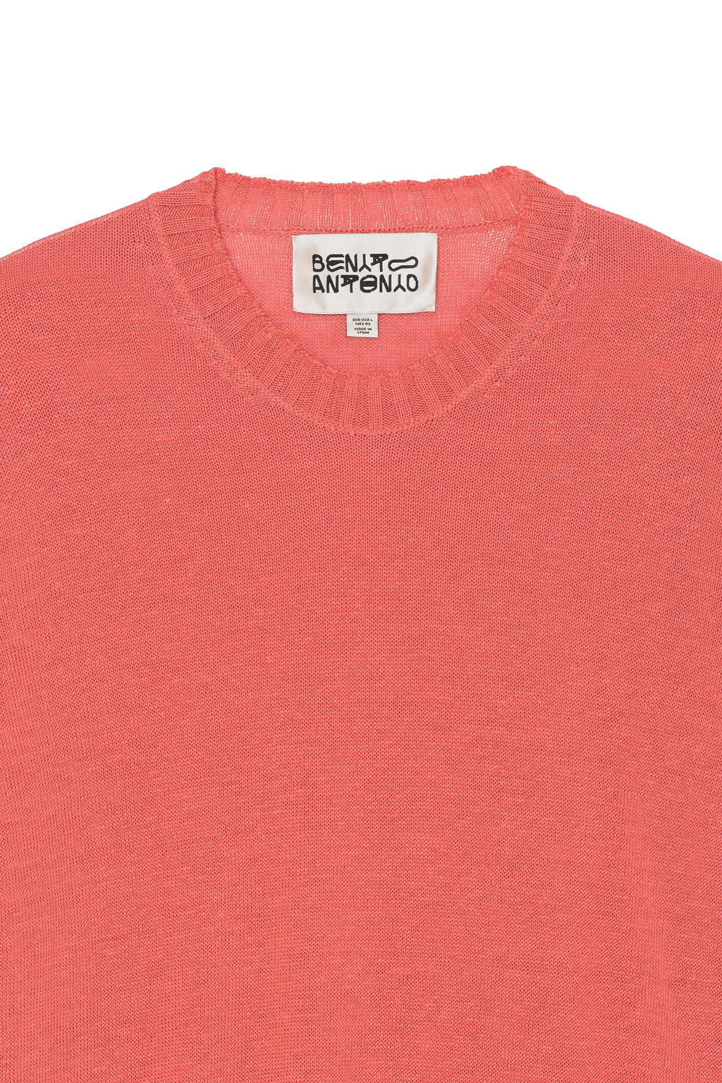 Relaxed Fit 100% Linen Jumper - Coral