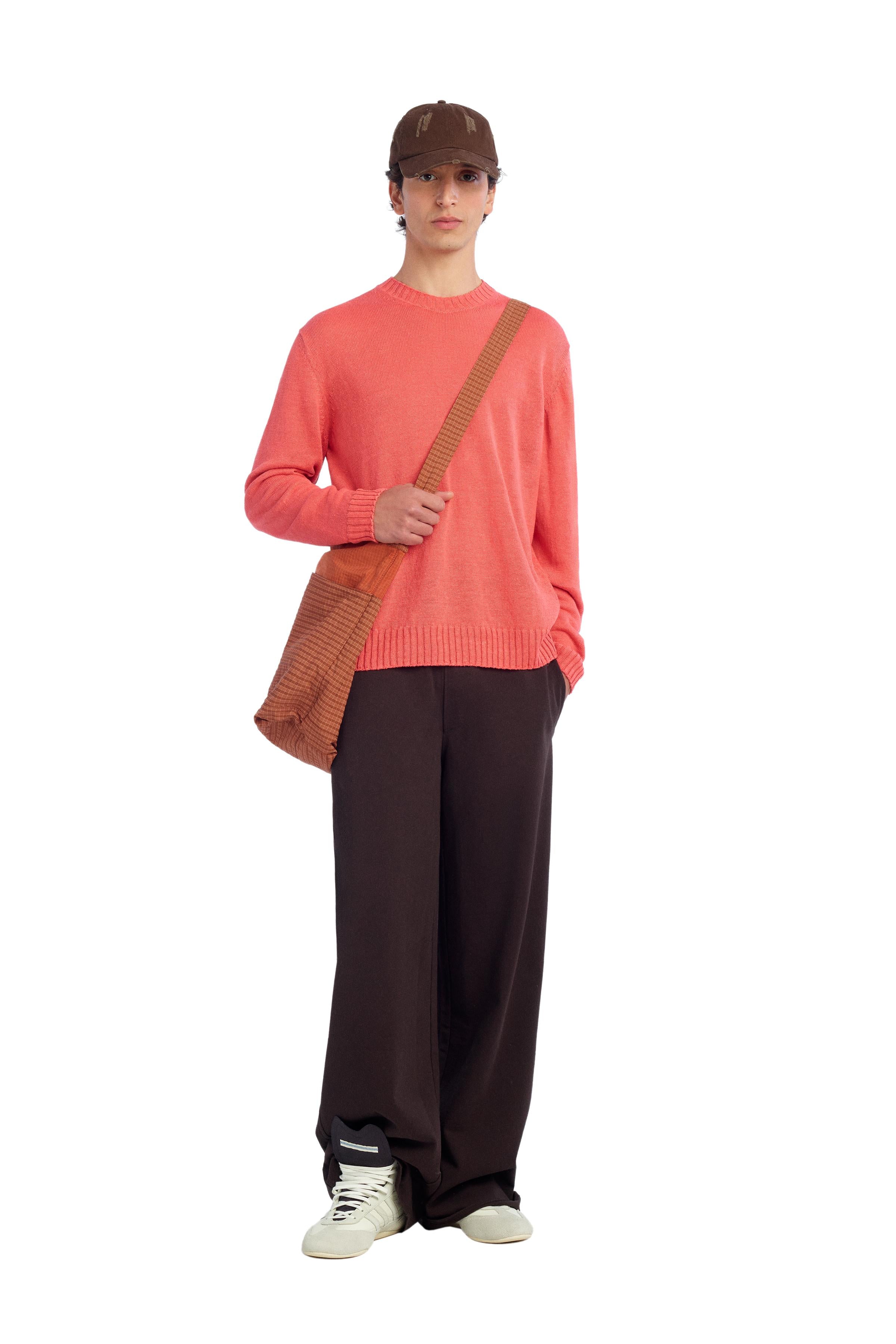 Relaxed Fit 100% Linen Jumper - Coral