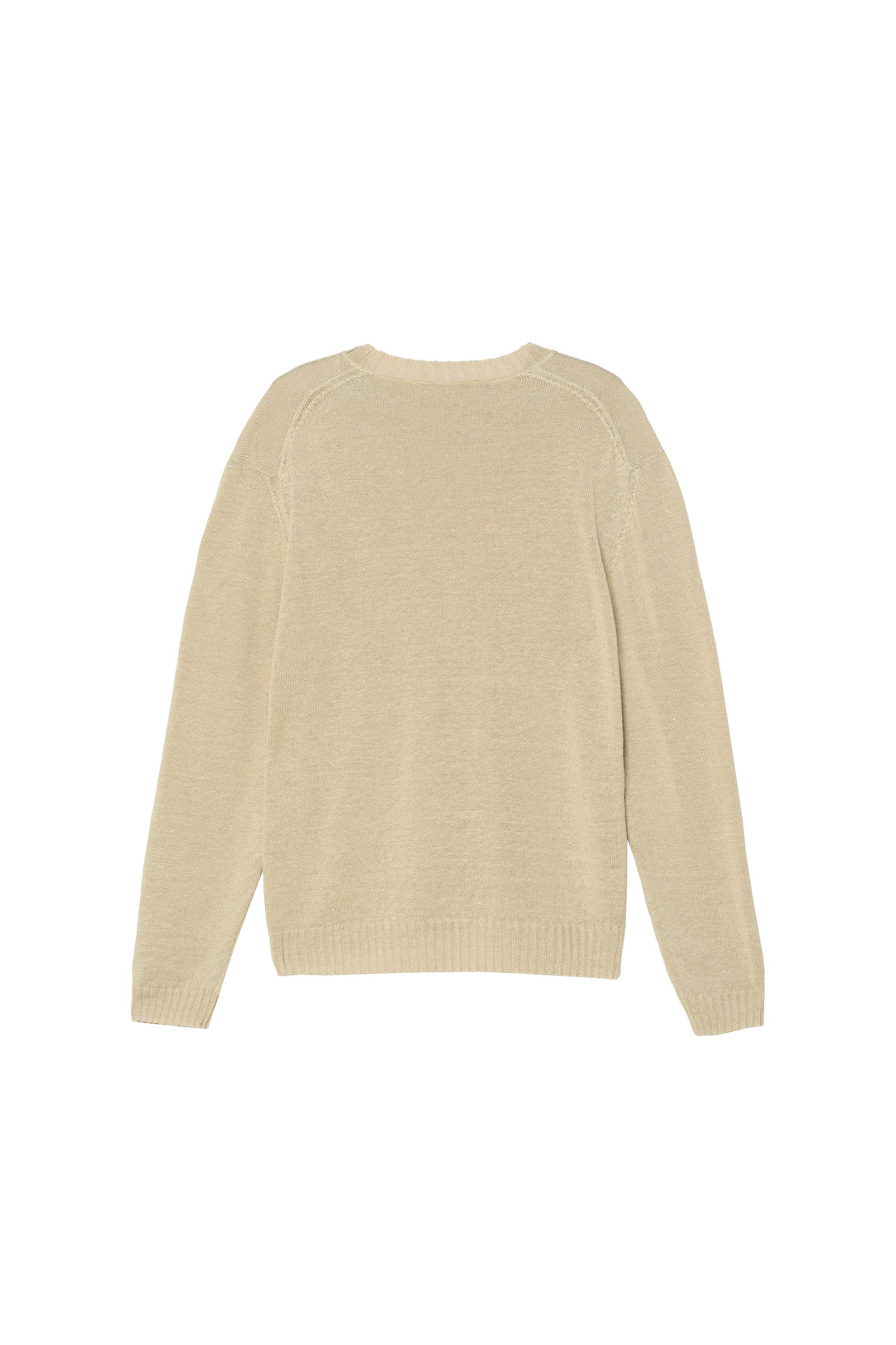 Relaxed Fit 100% Linen Jumper - Camel