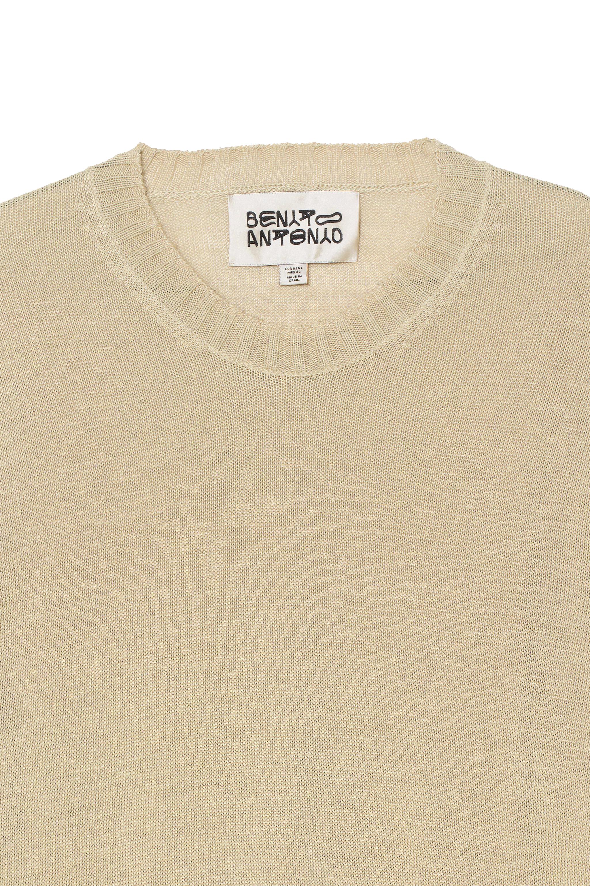 Relaxed Fit 100% Linen Jumper - Camel