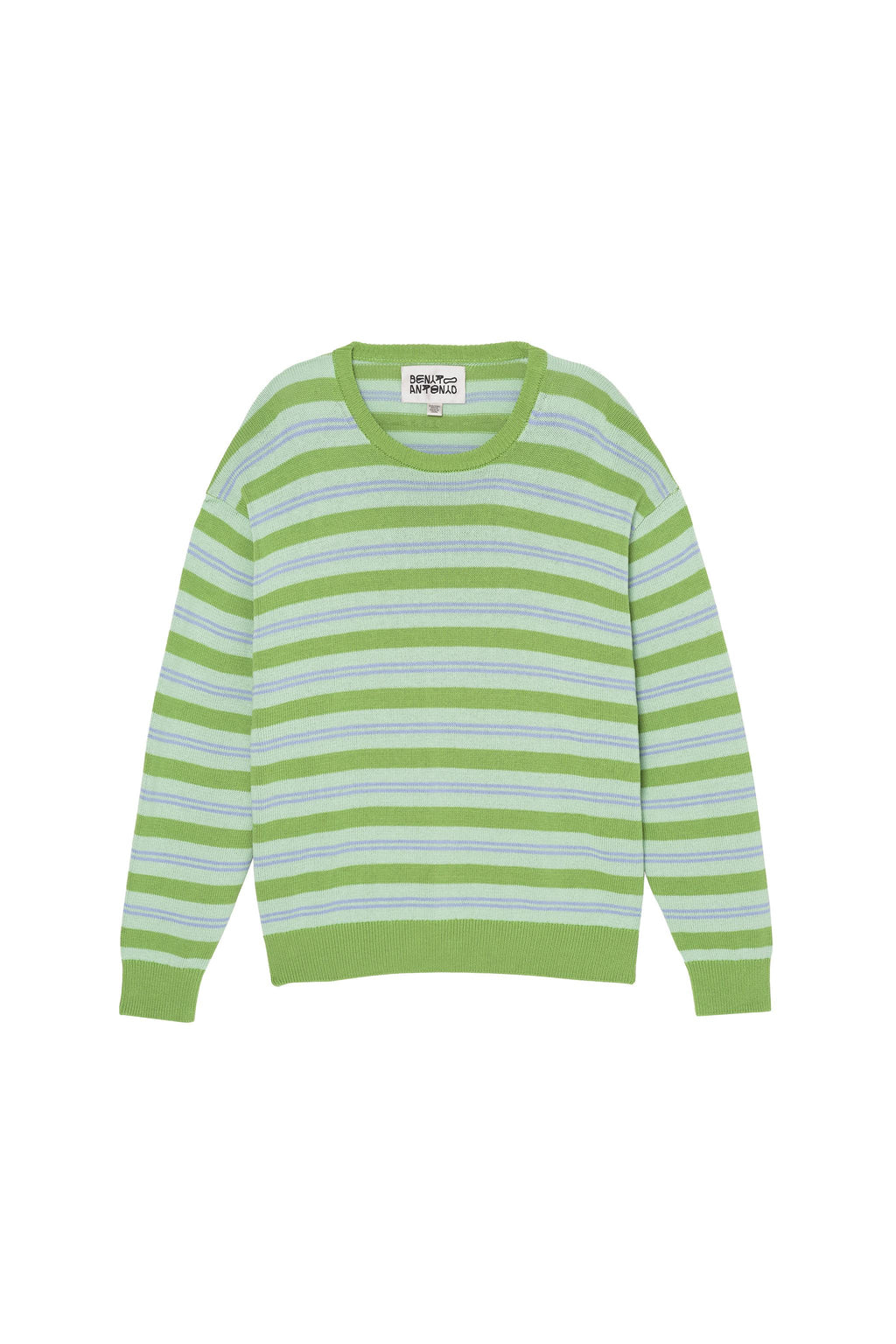 Striped Cotton/Linen Jumper - Greens