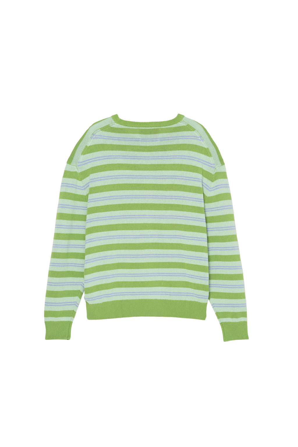 Striped Cotton/Linen Jumper - Greens