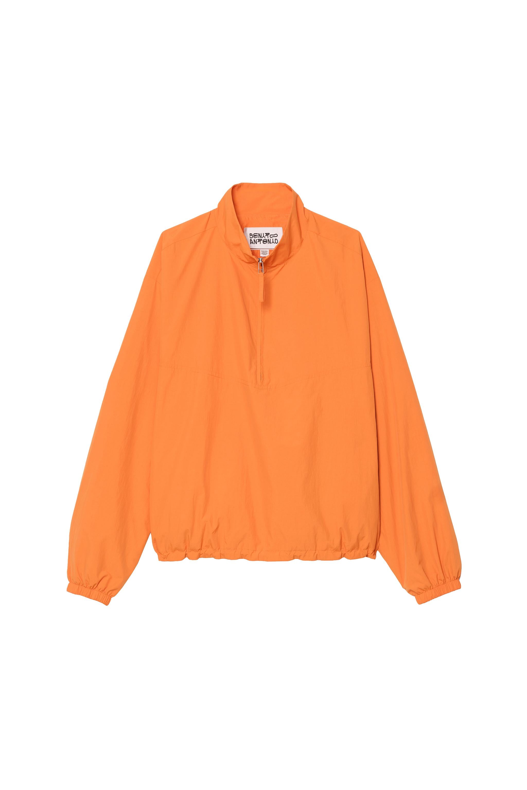 Relaxed Fit Windbreaker Pouch Pocket Jacket - Orange