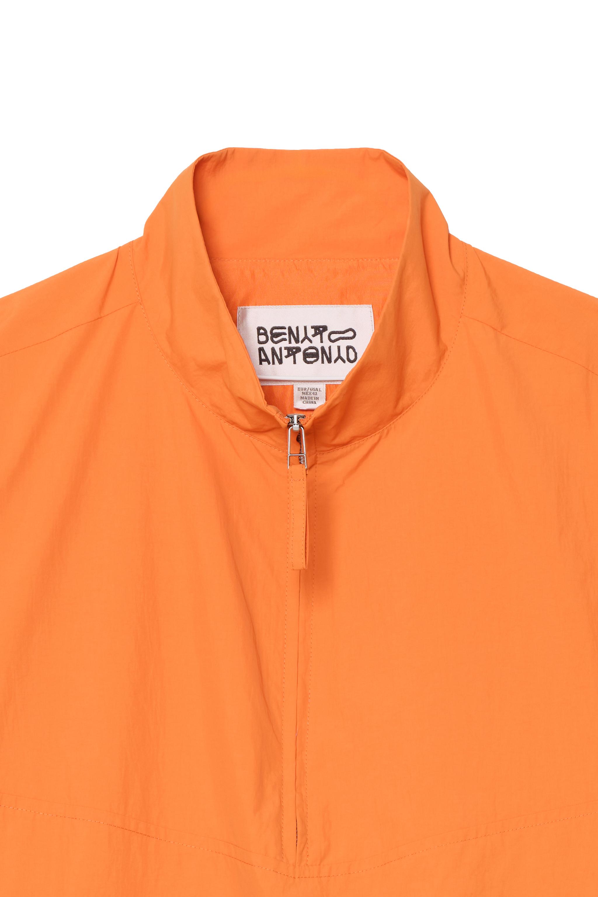 Relaxed Fit Windbreaker Pouch Pocket Jacket - Orange