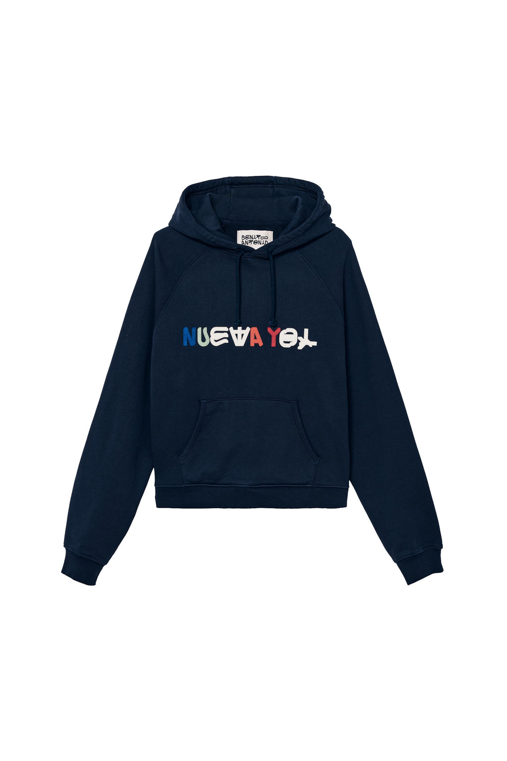 Hoodie With New Yol Patches - Navy Blue