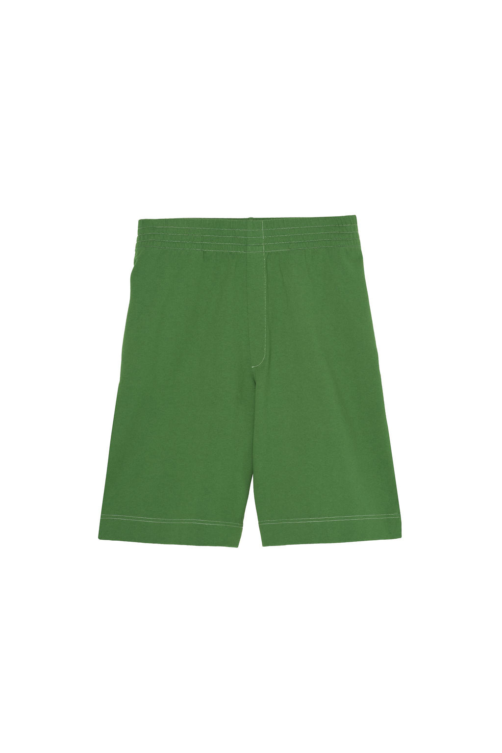 Wide-Leg Jogger Bermuda Shorts - Green
