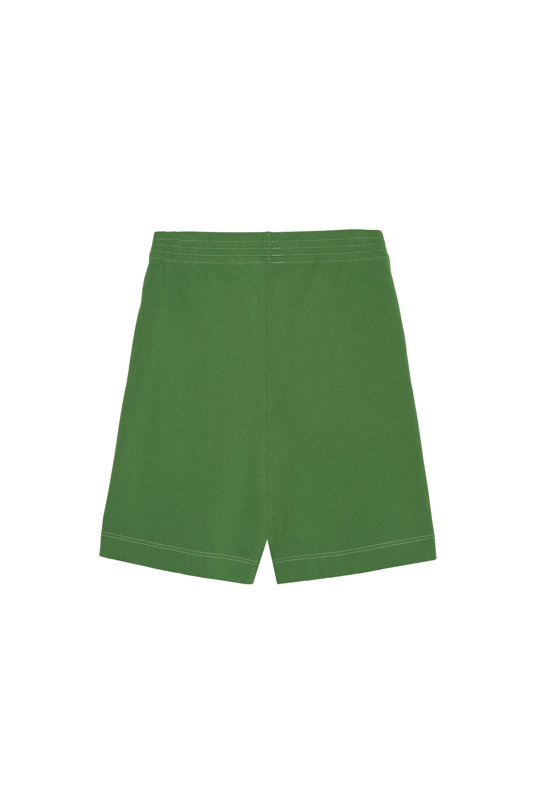 Wide-Leg Jogger Bermuda Shorts - Green