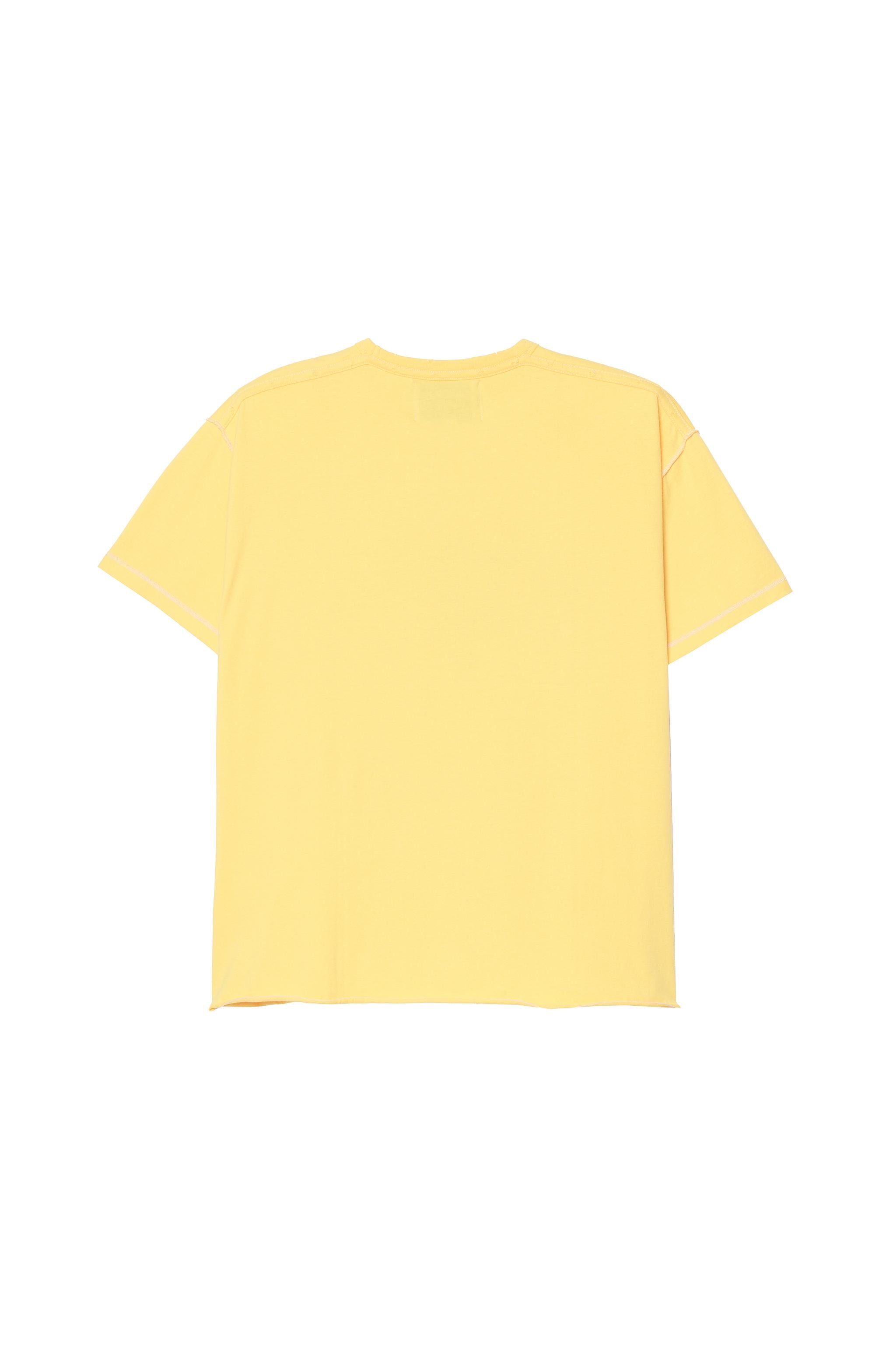 Crush Faded Text Reversible Effect T-Shirt - Yellow