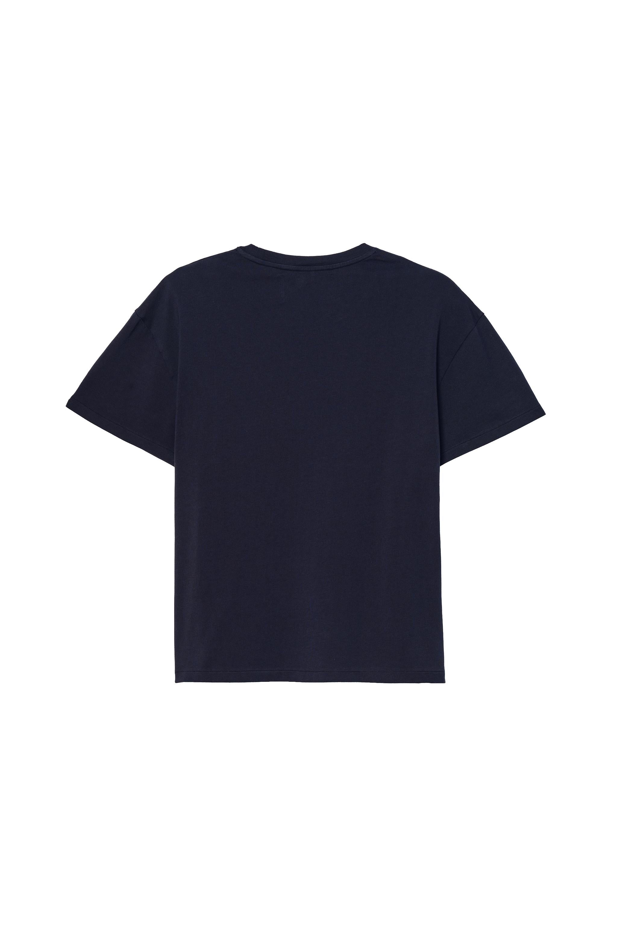 Cropped Fit 'Amor' Slogan T-Shirt - Navy Blue
