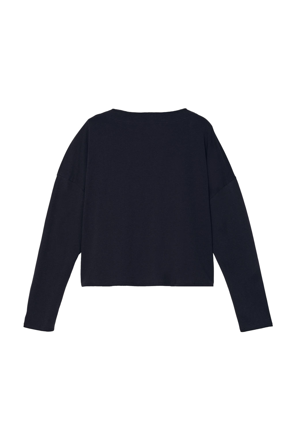 Cropped Long Sleeve T-Shirt - Navy Blue