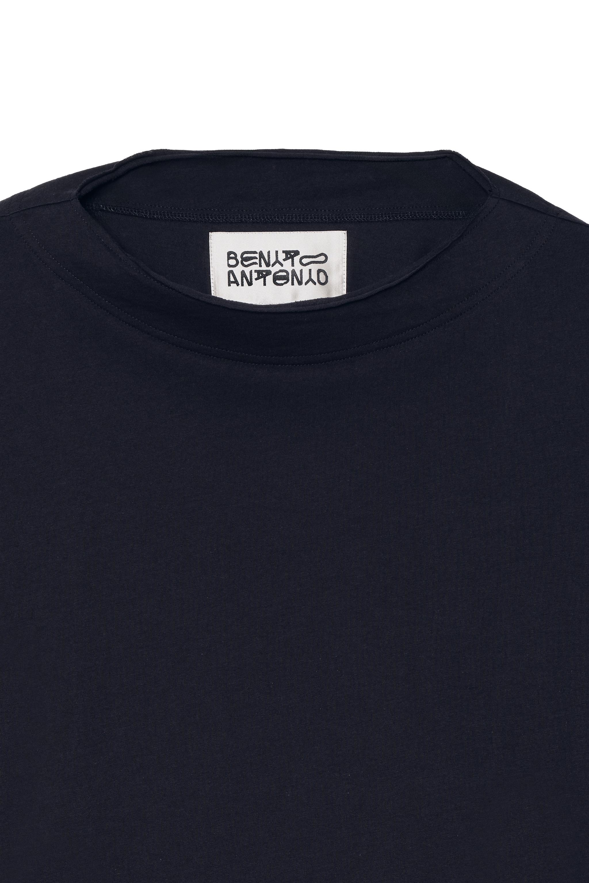 Cropped Long Sleeve T-Shirt - Navy Blue