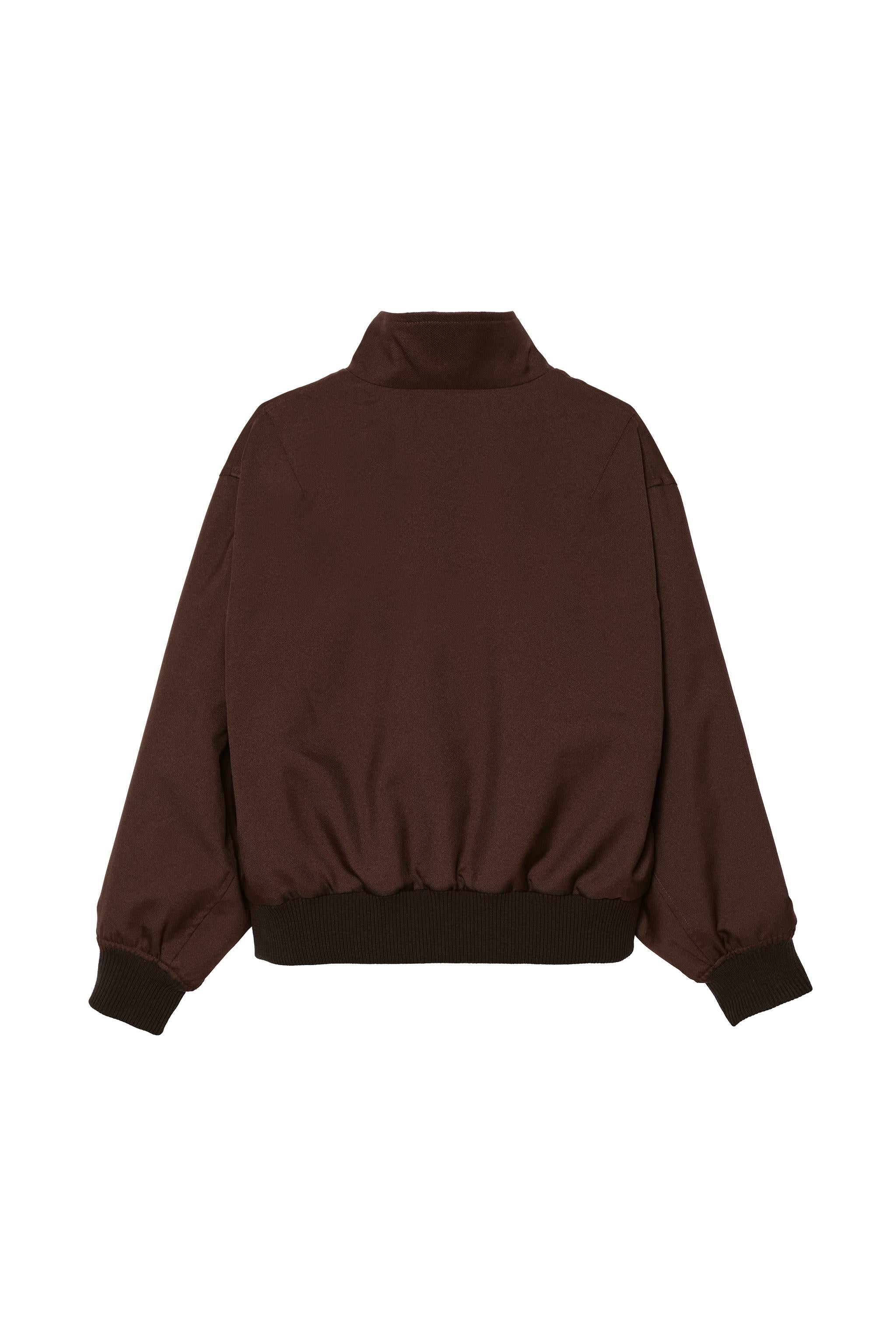 Relaxed Fit Bomber Jacket - Brown