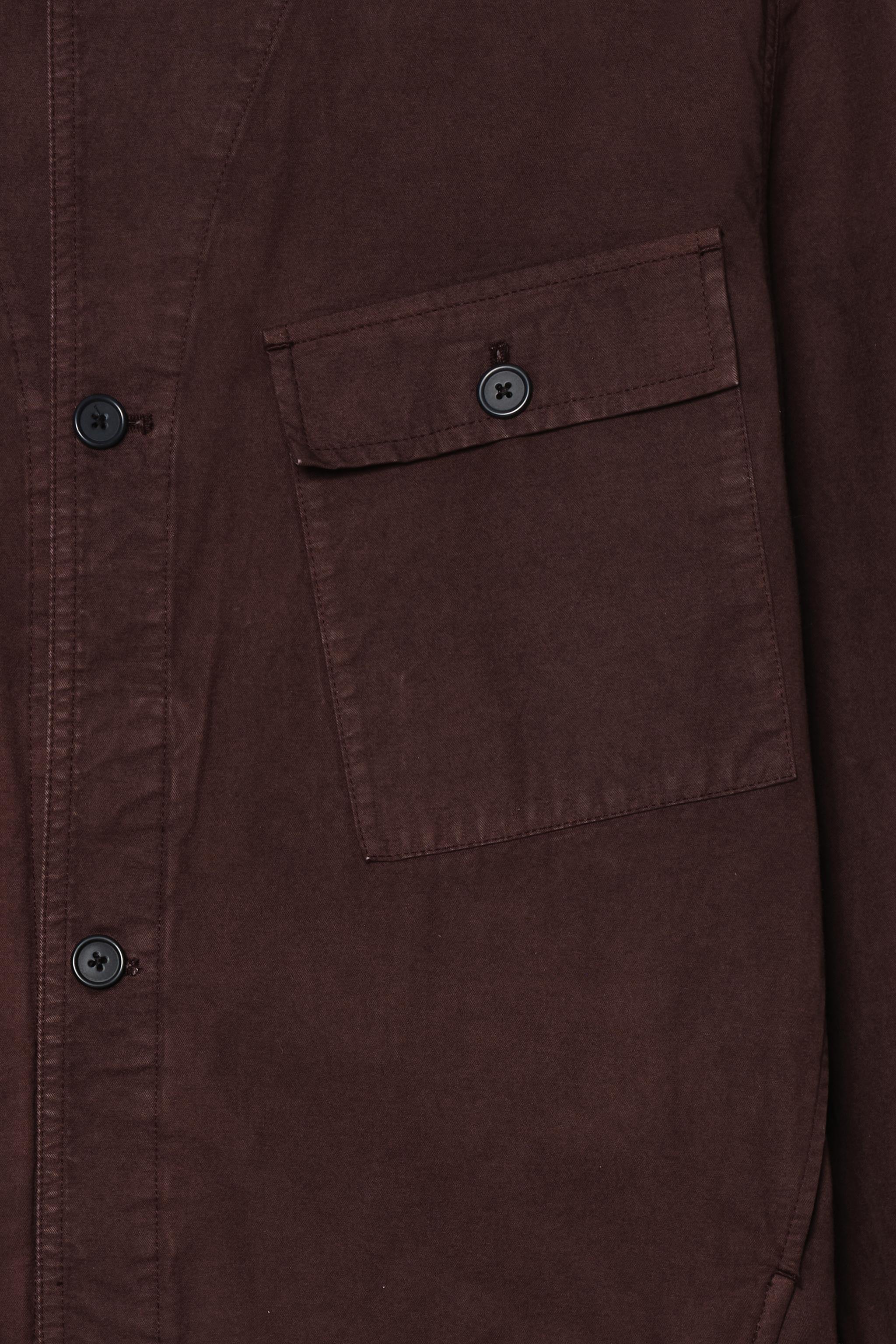 Relaxed Fit Overshirt With Pockets - Brown